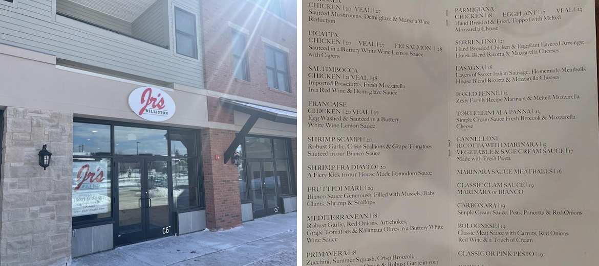 Jr's Williston & Sidebar Menu